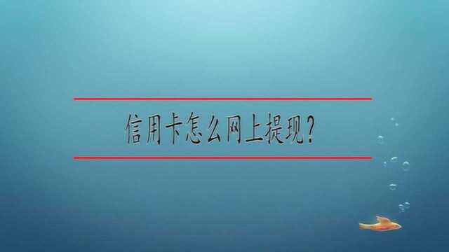 信用卡怎么网上提现?