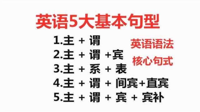 英语语法!5大基本句型,4分钟带你入门基础语法,轻松学英语