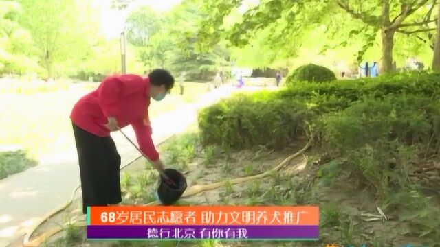 68岁居民志愿者,助力文明养犬推广