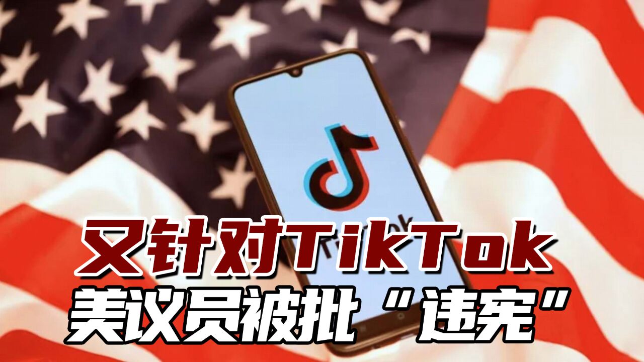 外媒:美国议员又跳出来针对TikTok,被批“违宪”