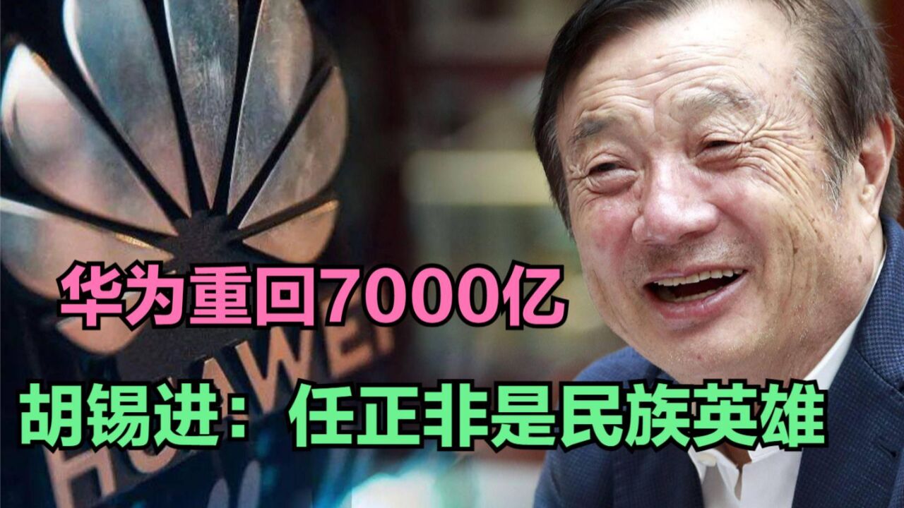 2023年华为销售收入超7000亿元,胡锡进称任正非是民族英雄