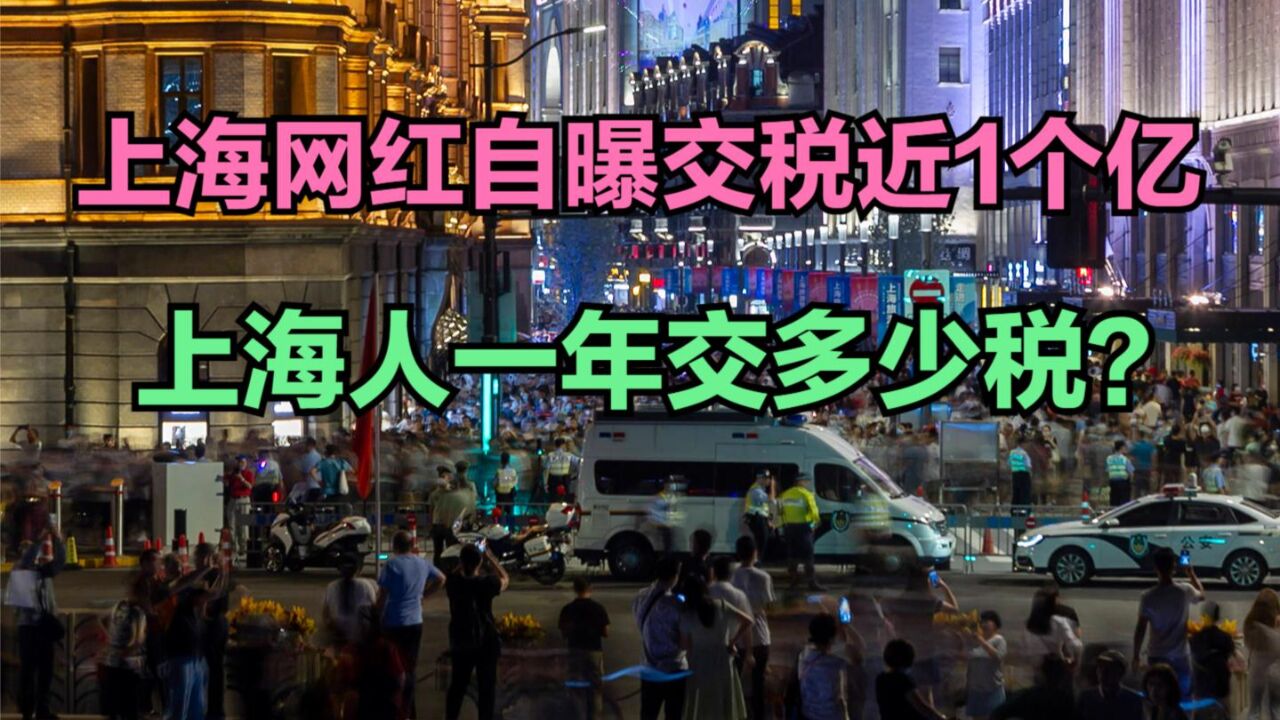 上海700万粉丝网红自曝交税近1个亿,上海人一年要交多少税?