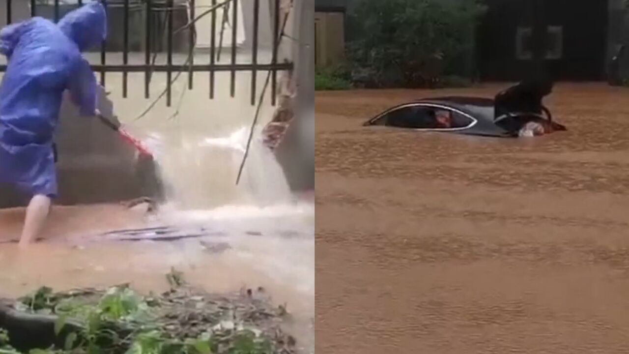 周末“泡汤”!广西特大暴雨雨强破纪录:多地陷入积涝,车辆被淹