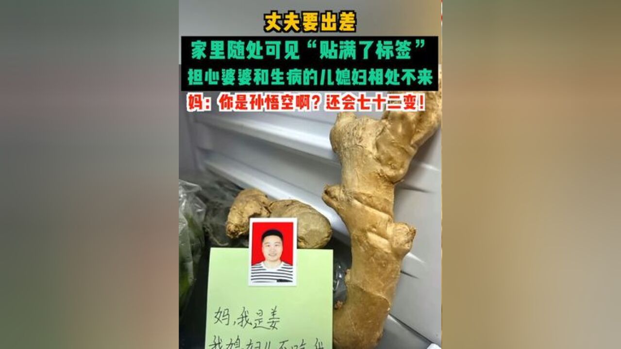 丈夫要出差,家里随处可见“贴满了标签担心婆婆和生病的儿媳妇相处不来!妈:“你是孙悟空啊?还会七十二变!”