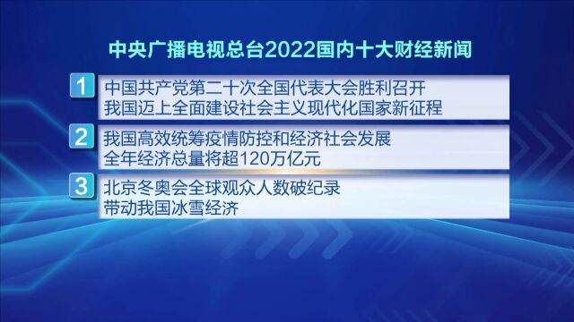 中央广播电视总台评出2022年国内、国际十大财经新闻