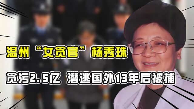 温州“大老虎”杨秀珠,敛财2.5亿逃往美国13年,投案自首后直言:国外太苦