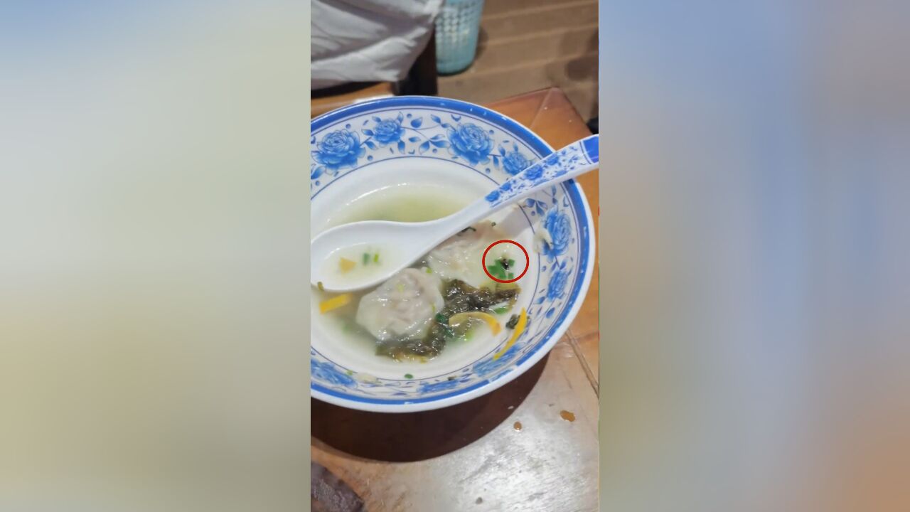 孩子吃完馄饨发现有苍蝇,当事人:商家说我想吃白食,报警后道歉