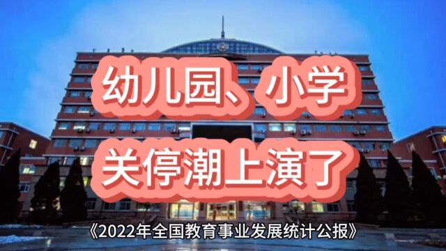 教育部数据!幼儿园、小学,关停潮上演了