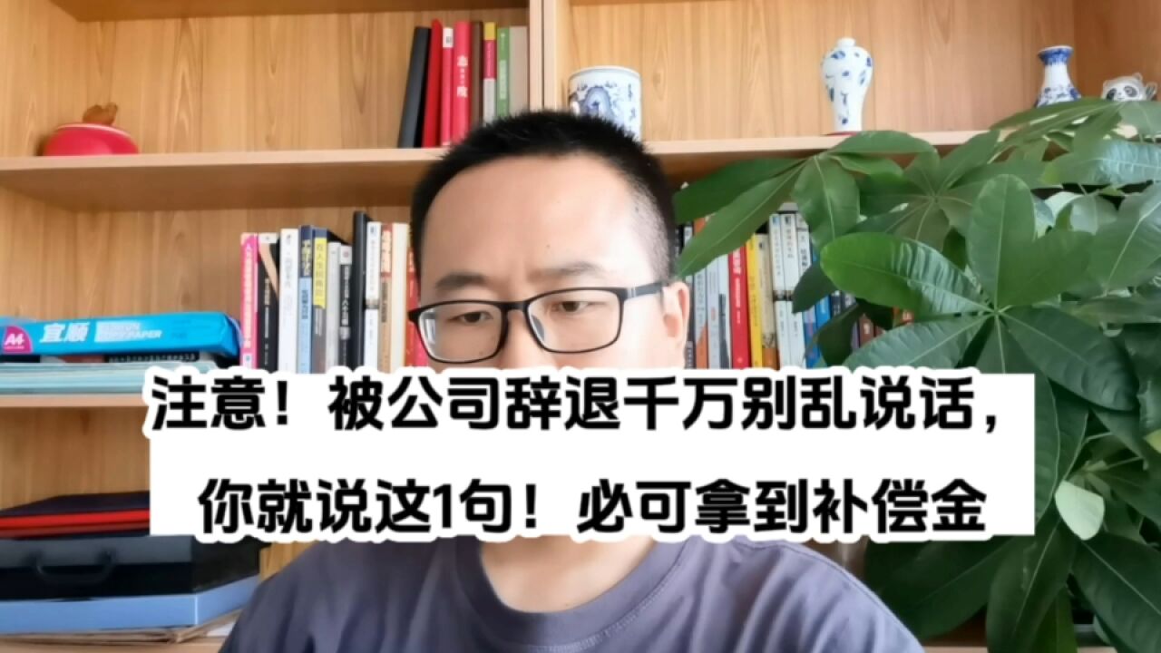 注意!被公司辞退千万别乱说话,你就说这1句!可拿到补偿金,专业又职业