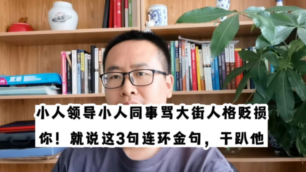 小人领导小人同事骂大街人格贬损你!就说这3句连环金句,干趴他