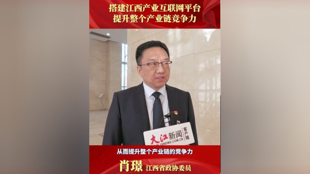 肖璟:搭建江西产业互联网平台 提升整个产业链竞争力