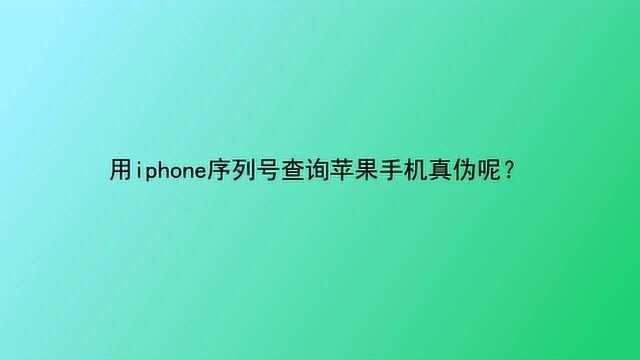 用iphone序列号查询苹果手机真伪呢?