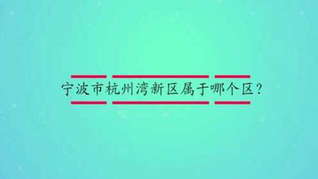 宁波市杭州湾新区属于哪个区?