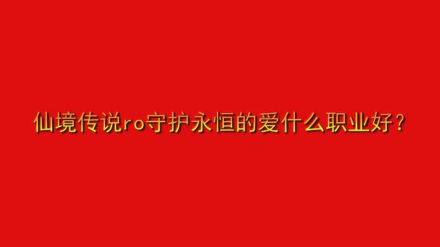 仙境传说ro守护永恒的爱什么职业好?