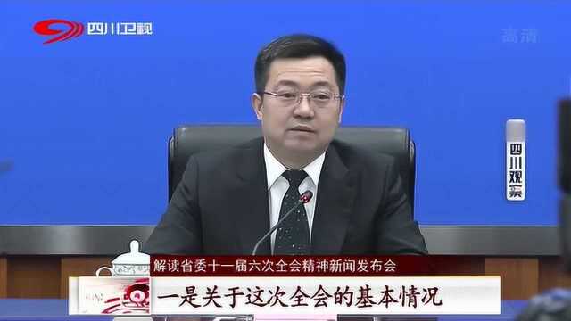 解读四川省委六次全会精神召开新闻发布会 省委新闻发言人介绍全会主要内容