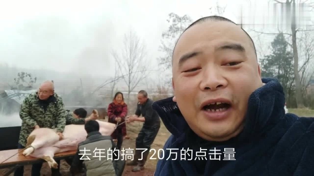 湖北随州农村,500多斤年猪请不到人扯腿,打工的兄弟们快回来