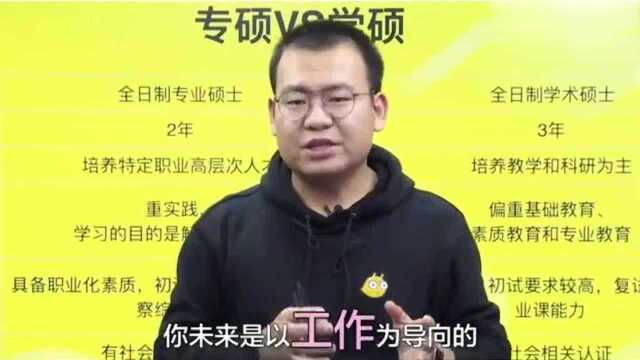 老师分析专硕与学硕的区别,同学考研之前要了解清楚