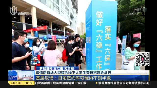 疫情后首场大型综合线下大学生专场招聘会举行