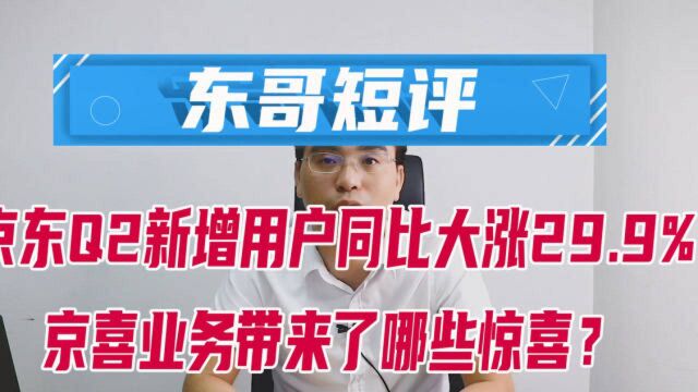 东哥短评| 京东Q2新增用户大涨29.9% 京喜业务带来了哪些惊喜?