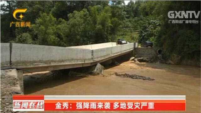 金秀:强降雨来袭,多地受灾严重