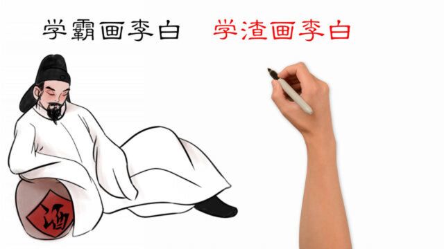 学霸画李白VS学渣画李白,分别有什么不同?哈哈