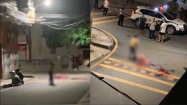 广东一男子持刀将其父亲砍伤致死,一女子紧抱行凶者悲伤哀嚎,路人不敢靠近