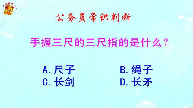 公务员常识判断,手握三尺的三尺指的是什么?难倒了大学生