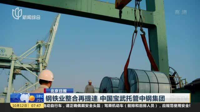 北京日报:钢铁业整合再提速 中国宝武托管中钢集团