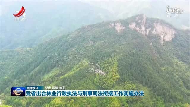 我省出台林业行政执法与刑事司法衔接工作实施办法