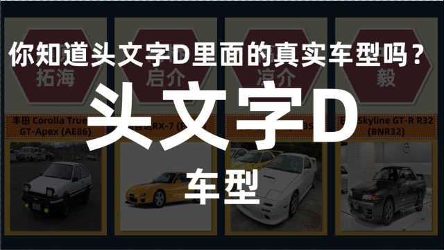 目前最全头文字D车型对比,你还记得藤原拓海的AE86漂移吗?