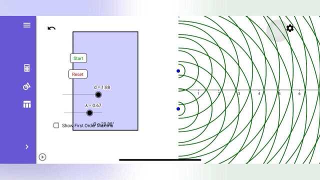 波的干涉GeoGebra