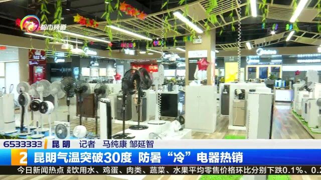 昆明气温突破30度 防暑“冷”电器热销