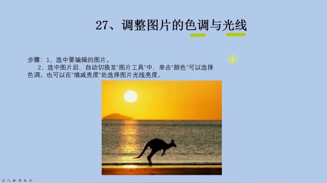 Word基础教学:调整图片的色调与光线