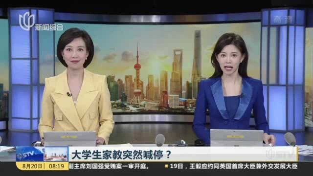 大学生家教突然喊停? 华师大家教中心:学科类家教辅导喊停 艺术体育等辅导仍将继续开办