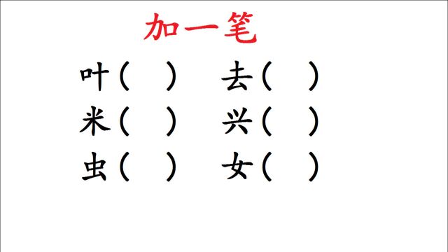 加一笔变新字,最难的就是最后一个,女加一笔会变成什么字?