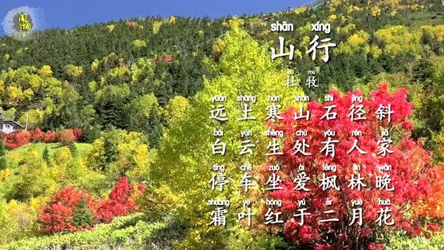 诗三百诵读版 杜牧 山行 远上寒山石径斜 白云生处有人家