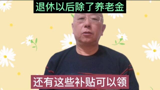 退休以后,除了养老金以外,还有这些现金补贴可以领