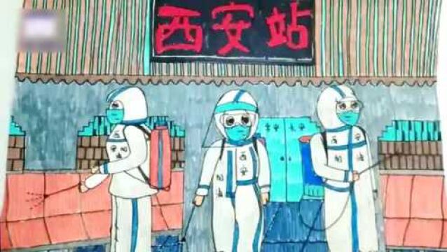 陕西高校学生用5天手绘抗疫漫画:号召大家配合疫情防控工作