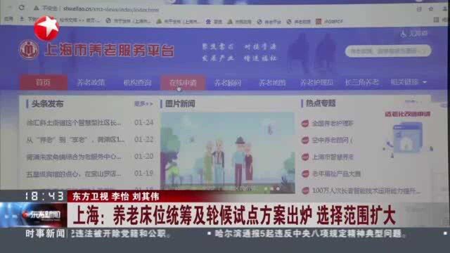 上海:养老床位统筹及轮候试点方案出炉 选择范围扩大