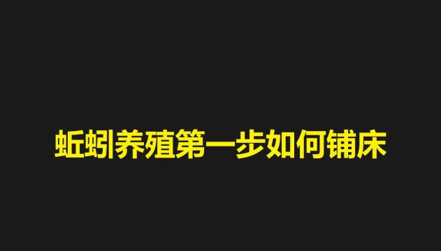 蚯蚓床的合理布置