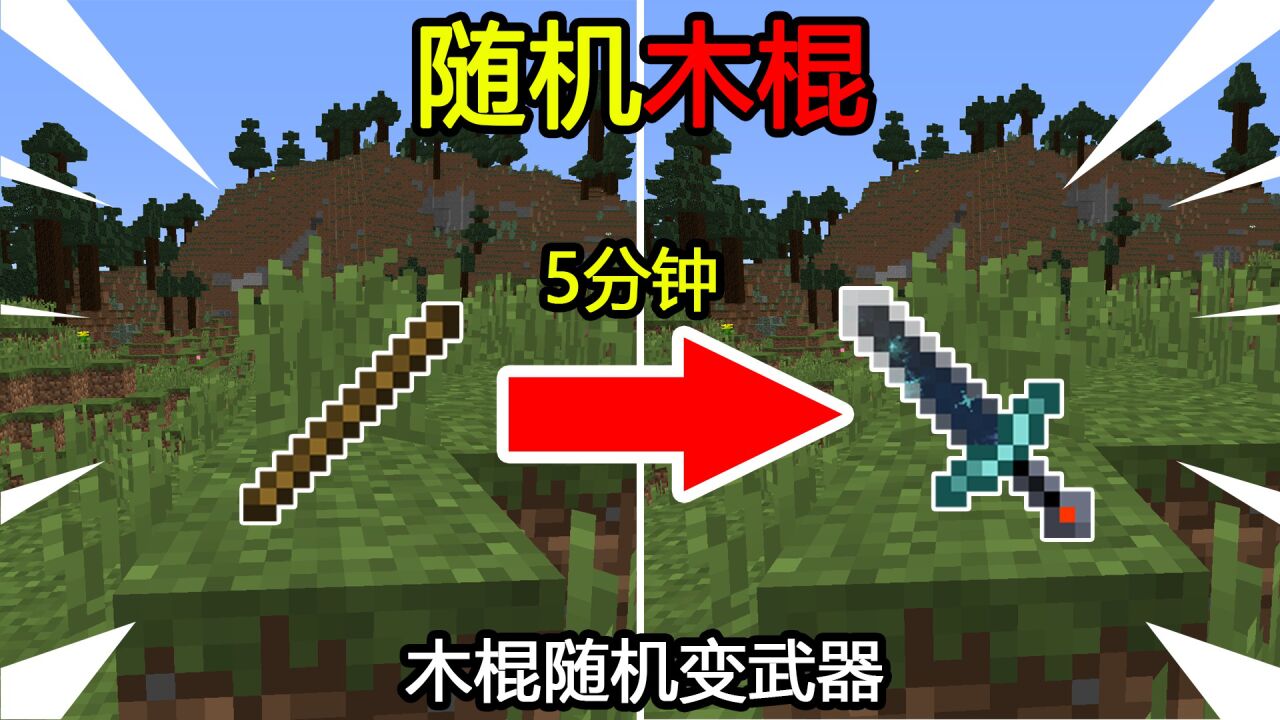 我的世界:随机木棍,每五分钟随机变换一次武器,如何