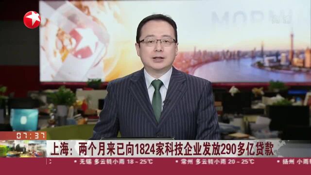 上海:两个月来已向1824家科技企业发放290多亿贷款