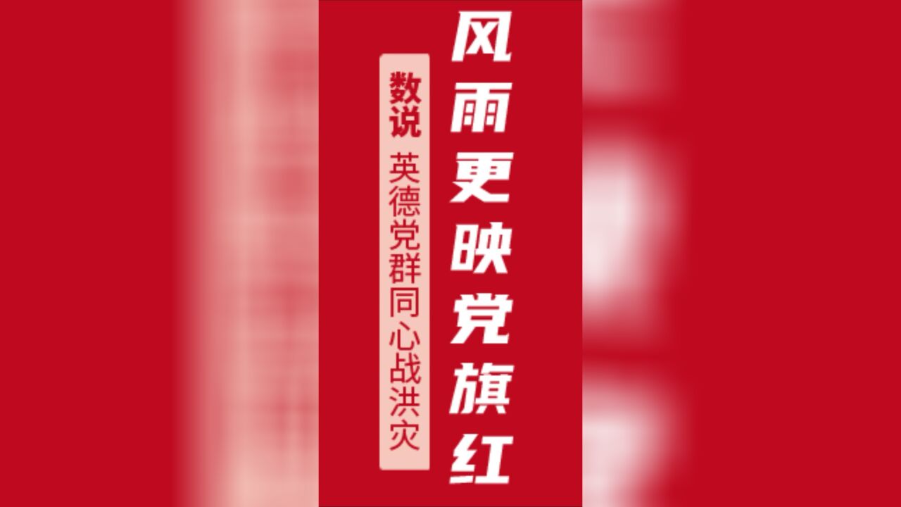 风雨更映党旗红——“数说”英德党群同心战洪灾