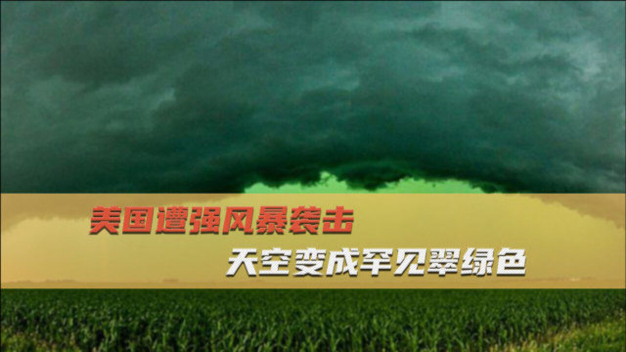 大片乌云在天上翻滚,美国天空被染成翠绿色,狂风暴雨紧接着登场