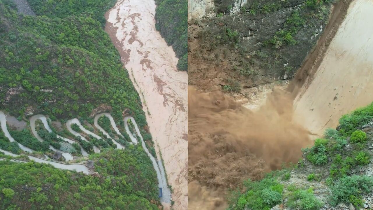 两千多年的郑国渠雨后现“金涛拍岸”景观 似千军万马席地而卷