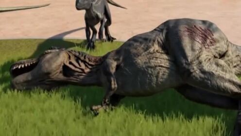 侏罗纪恐龙动画系列：凶猛的霸王龙对战迅龙