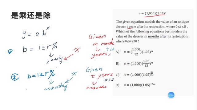 考前再看SAT指数函数 美国大学入学考试SAT数学解题技巧(八)Exponential function 3