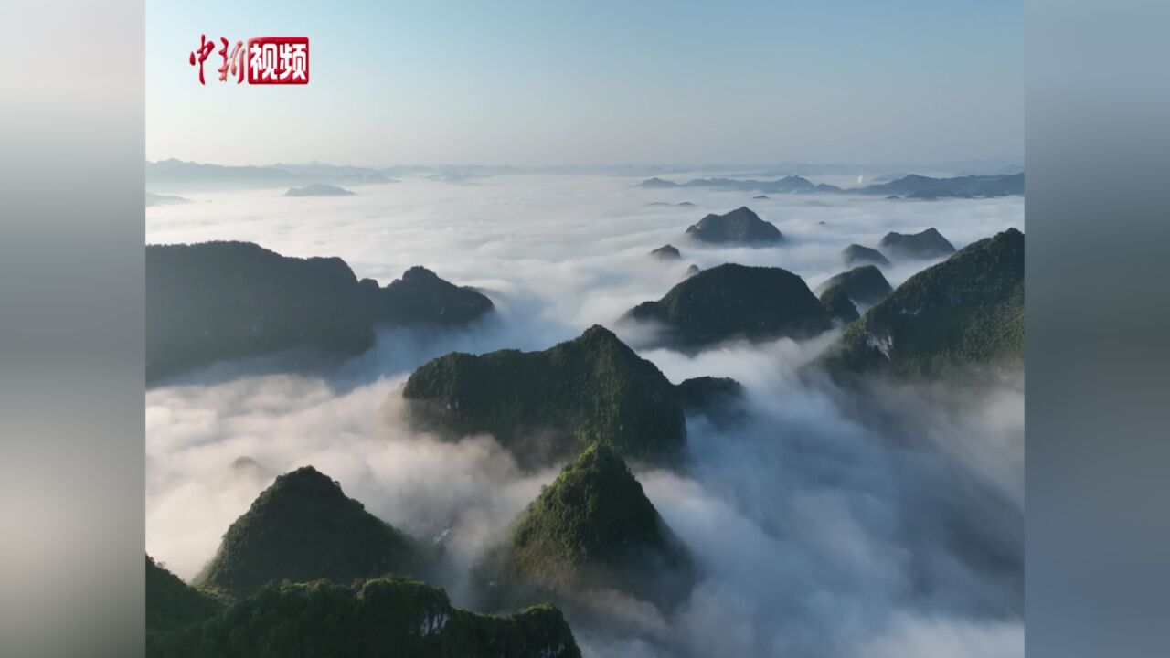 广西田东现云海景观云山雾海恍如仙境