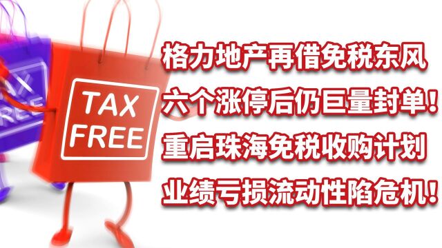 格力地产重启珠海免税收购,六个涨停背后业绩亏损、流动性陷危机