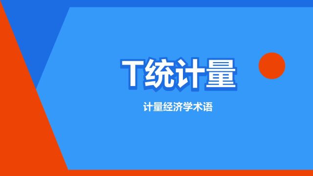 “T统计量”是什么意思?